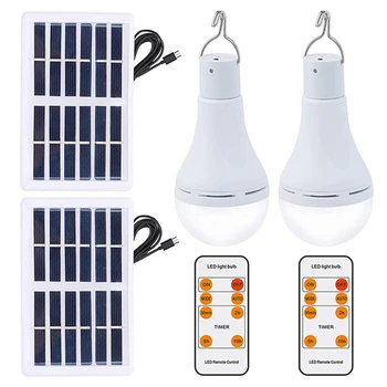1Set LED Solarna Žarnice Kamp Sončni Šotor Lučka +Daljinski upravljalnik Za vsako.
