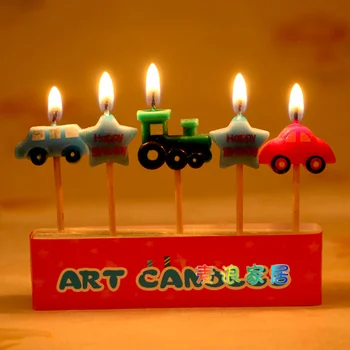 Brezdimni Baby Tuš Cake Sveča Rojstni Dekorativni Avtomobilov Sveče Vesel, Okrasni Material Dekor