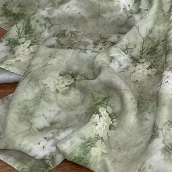 en meter Visoko koncu čisto ramije tela Vijoličen cvet tiskanja tissus Obleko Obleke po Meri oblikovalec DIY tkanine