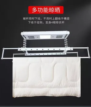 Electric clothes rack vgrajeni skrite balkon doma glasovni nadzor dviganje inteligentno samodejno sušenje perila pralni palico