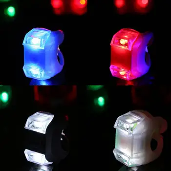 Izposoja LED Spredaj Žaba Luči Krmilo Lahkega Silikona Nepremočljiva Varnost Opozorilo Zadnje Svetilke Kolesarska Luč Z AG10 Baterije