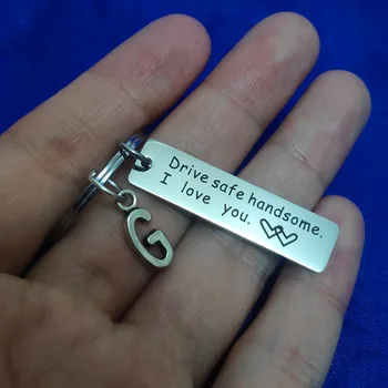 DIY Ujemanje Keychain za Avtomobilske Ključe iz Nerjavečega Jekla I Love You Keyring Valentinovo Darilo za Rojstni dan Okraske Ustvarjalne Carabiner
