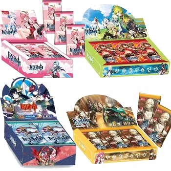 Novo Genshin Vpliv Kartice Anime Igra TCG Zbirka Pack Booster Box Redkih SSR Okolice, Za Družine Tabela Igrače Otrok Darilo