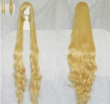150 cm Dolgo Victoria Moda Zlato Blond Kodraste in Valovite Cosplay Las Lasuljo Za Ženske je Božična noč Čarovnic Cosplay Kostum Stranka Lasulje