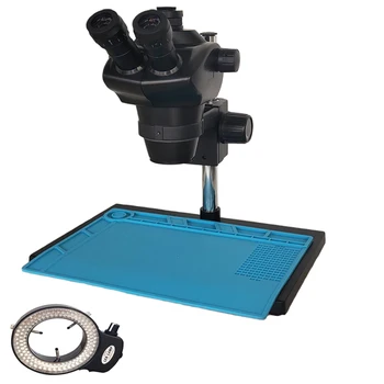 Industrijska 8X-50X Simul-Osrednja Trinocular Stereo Zoom Mikroskop, WF10X/22 Okularja Objektiv Za Nakit Telefon PCB Orodja za Popravilo