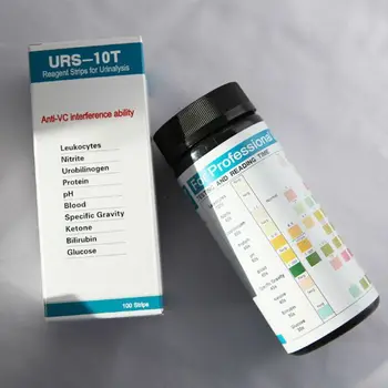 V kompletu 10-v-1 Urinski Test Trakovi 100ct Urina Dip-Stick kompletom, Levkociti Nitrit Urobilinogen Beljakovin PH P15F
