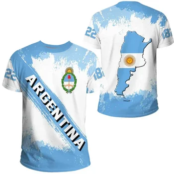 Argentina Moški šport T-Shirt, Harajuku Enotna, Poletje T-Shirt, 3D Natisnjeni T-Shirt Kratek Rokav, 2023 moška Oblačila