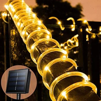 32 milijonov Solar Powered Vrvi, Trakovi Luči Nepremočljiva Cev Vrv Garland Pravljice Light Strune za Zunanja Notranja Vrt Božični Dekor