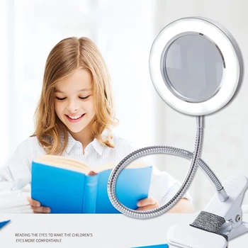 Povečevalno Steklo s Svetlobo 8X LED Osvetljeno Lupo Osvetljeni Lučka za 360°Prilagodljiv Desk Povečevalno Lečo Branje/namizne Svetilke/Ličila