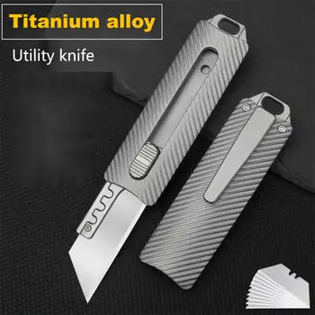 Visoko Trdoto Zamenljivo Rezilo Taktično Nož Titanium DIY Pripomoček Nož Zlomljeno Okno Pobegniti Nož za Kampiranje, Lov EOS Orodje