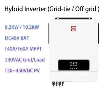 Mreža Kravato / Off Grid Sončne Inverter 8.2 KW 10.2 KW 48VDC Baterije 230V enofazni WiFi APP za Spremljanje Hibridni Polnjenje Inverter