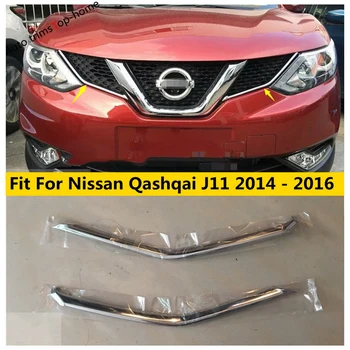 ABS Chrome Sprednji Očesa Rešetka Žara Vstavite Modeliranje naslovnica Stripa Trim Za Nissan Qashqai J11 2014 - 2016 Avto Styling Dodatki