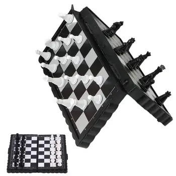 Klasična Igra Krovu Šah Prenosni Šah Odbor Z vgrajenim Magnetom Zložljive Magnetni Šah Igro Krovu Z Skladiščenje Vrečka Za Otroke