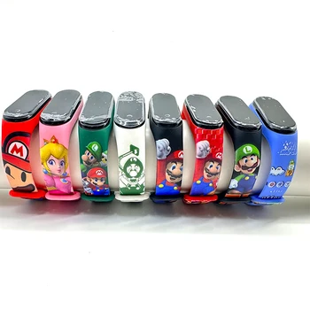 Luigi Mario Bros otroške ure figuric Princess Peach Yoshi Bowser otroci Šport Manšeta Vodoodporni Digitalni Watch Igrača