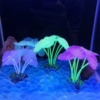 Fish tank simulacije okraski na debelo svetlobna silikonski podvodni svet fluorescentna ponaredek koralni akvarij krajinsko barve