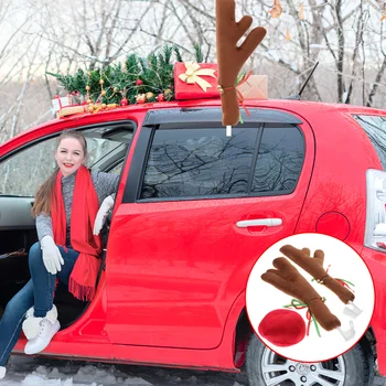 1 Nastavite Božič Car Dekoracija Avtomobila, Severnih Jelenov, Antler In Nos Okras Ponudbe