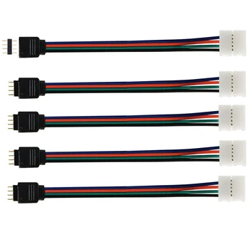 5PCS 4Pin 5050 LED RGB Trak Razširitev Priključek Kabel Žice Led Trak podaljški Clip Za 5-24V 5050 RGB LED trak svetlobe