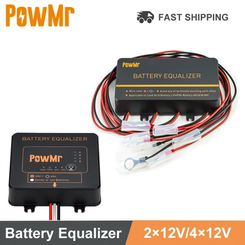PowMr Baterije Regulator Napetosti Balancer 24V 2×12V in 48V 4×12V ali 8×12V ali več Bank podaljšal Življenjsko dobo Baterije 1 Leto in Več