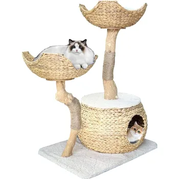 Mačka, Drevesa Stolp za Velike Mačke, Cat Hiša z Praskanje Drevo iz Kave Lesa in Vode Hyacinth blagovne Znamke