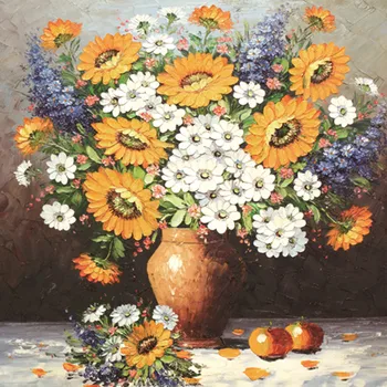 Še vedno življenje umetnosti cvet klasične chrysanthemum slike kvadratnih 28x28inch plakat wall art impresionizma francosko slikarstvo pintura