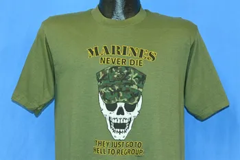 80. Marines Nikoli ne Umrejo Ti Samo Pojdi k Vragu do ponovno združevanje Lobanje T-shirt