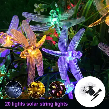 Sončne Dragonfly Luči Niz Nepremočljiva Sončne Pravljice Svetilke Za Xmas Party Vrt Teraso Božični Dekor Zunanja Solarna Razsvetljava