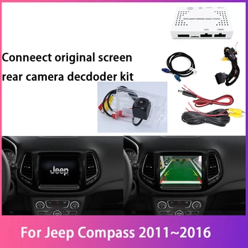 Avto Pogled od Zadaj Vzvratno Kamero Za Jeep Compass 2011 2012 2013 2014 2015 2016 Dodatki Original Zaslona Združljive Parkiranje CAM