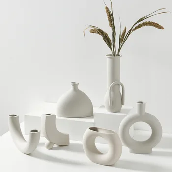 Nordijska Ins Keramične Vaze, Dom Dekoracija Dodatna Oprema, Bela Keramična Vaza, Umetnosti Vaza, Poroka