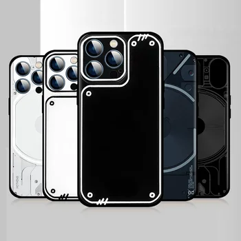 Shockproof Mehko Silikonsko Ohišje Za Apple iPhone 15 14 13 12 11 XS XR X 8 7 Pro Max Plus mini Telefon Kritje dvodimenzionalne Line
