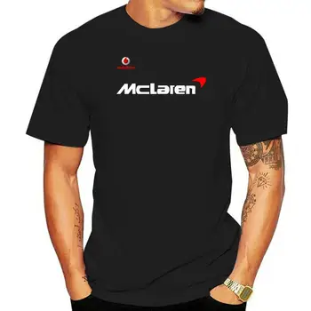 Camisetas informales Vodafone Mclaren Avto Avtomobilski par hombre y mujer, ropa deportiva estampada de algodón, negra, novedad